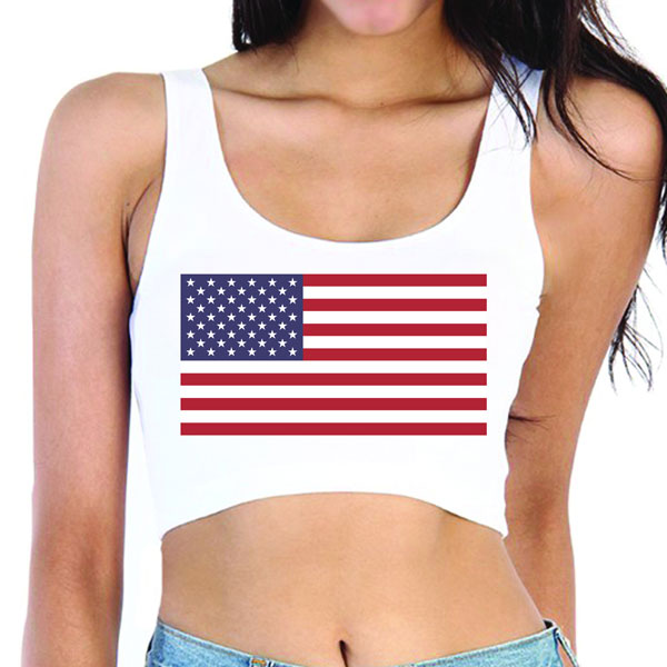 American Flag Crop Tank Top