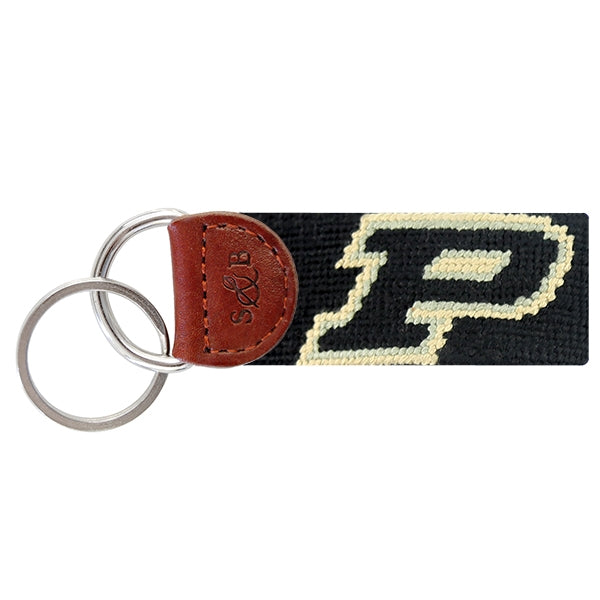 Purdue Needlepoint Key Fob