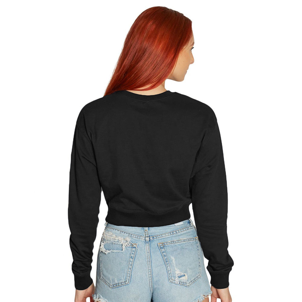 Georgia State Black Cropped Crewneck