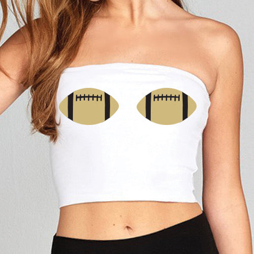 Black & Gold Football Tube Top