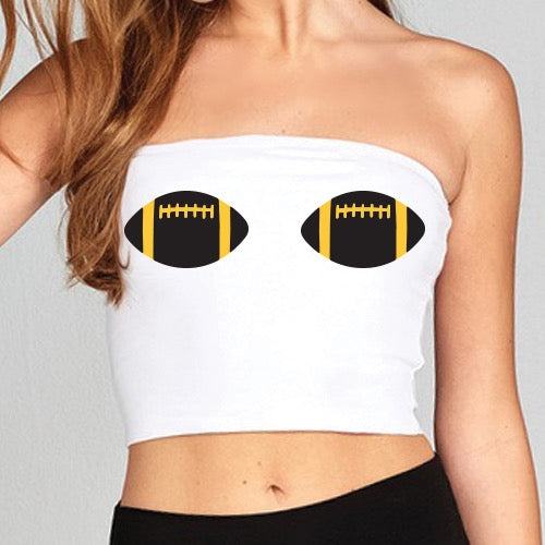 Black & Yellow Football Tube Top