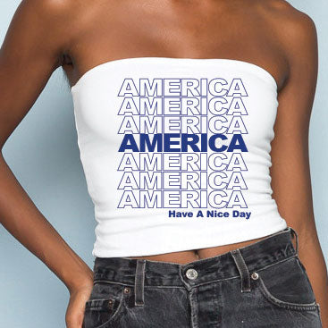 Blue America Repeat Tube Top