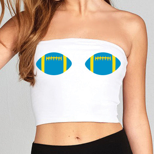 Blue & Yellow Football Tube Top