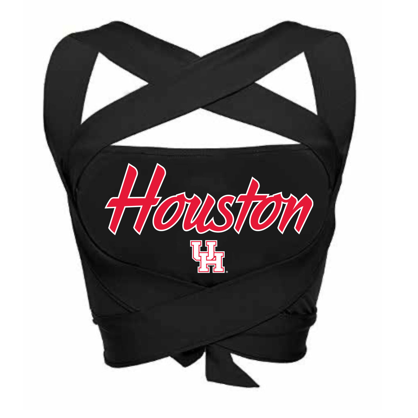 University of Houston Black Multi Way Bandeau Top