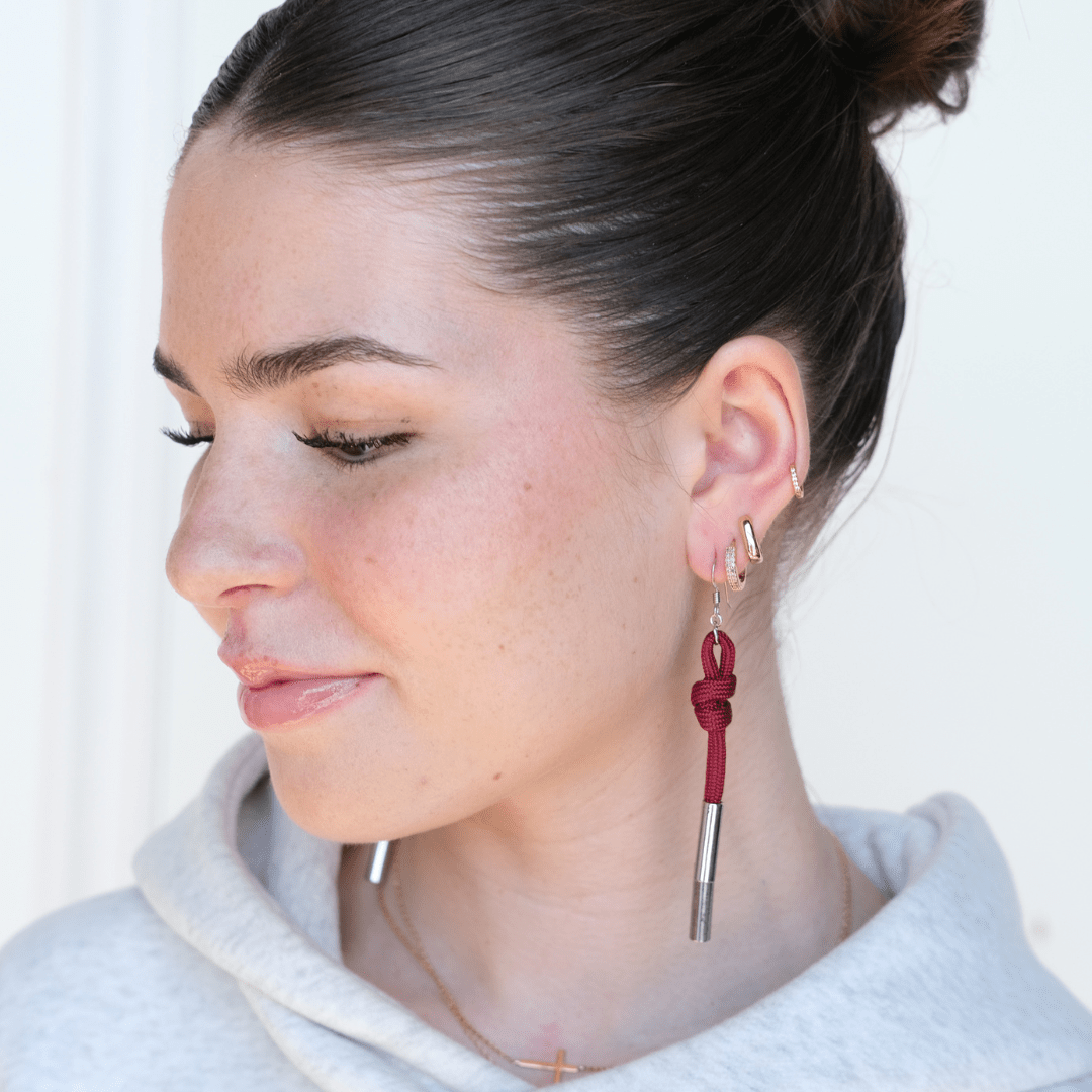 Burgundy Denver Cord Earring