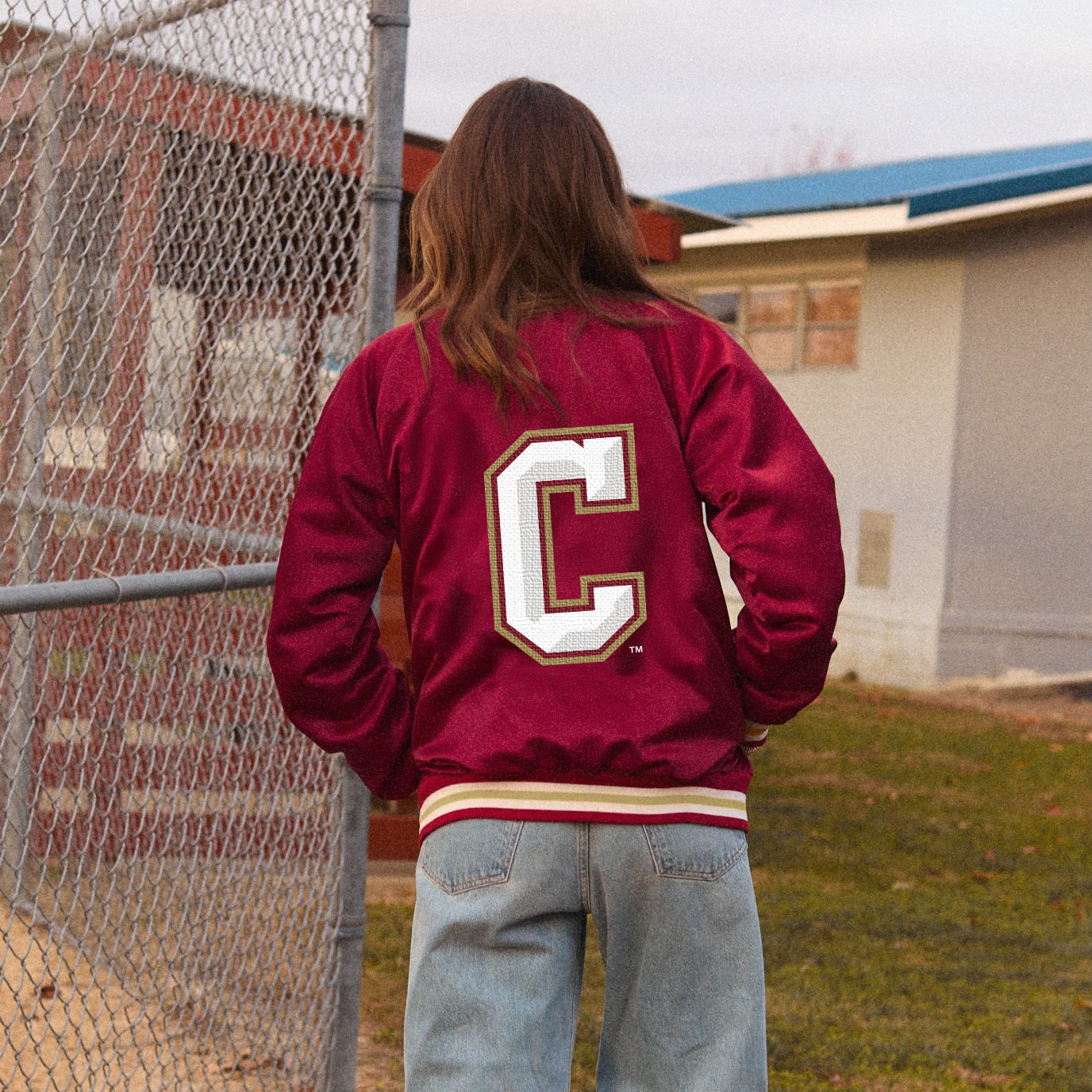 College of Charleston Satin Letterman Bomber Jacket