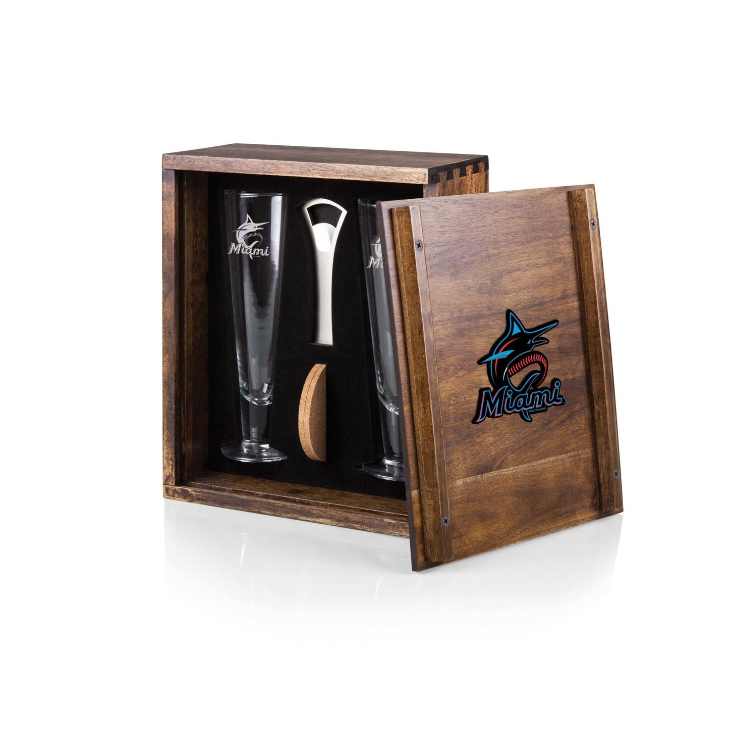 Miami Marlins - Pilsner Beer Glass Gift Set
