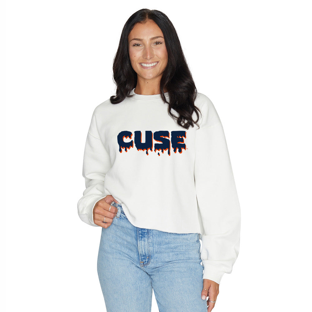 Syracuse Drip Cropped Crewneck