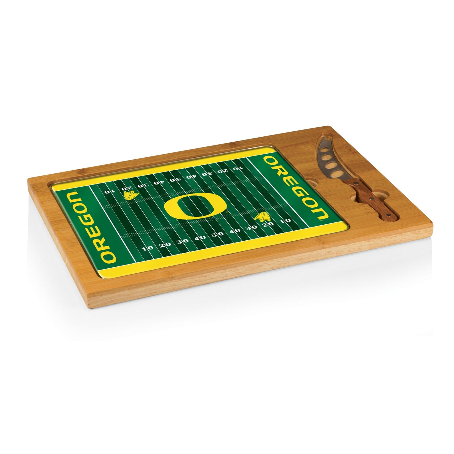 Oregon Ducks - Icon Glass Top Cutting Board & Knife Set