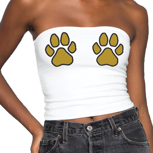 Black & Gold Paws Tube Top