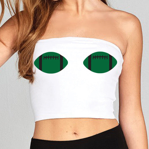 Dark Green & Black Football Tube Top