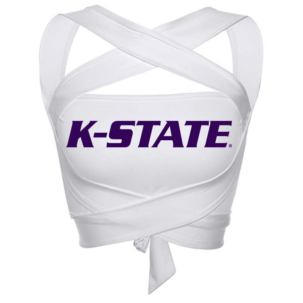 Kansas State White Multi Way Bandeau Top