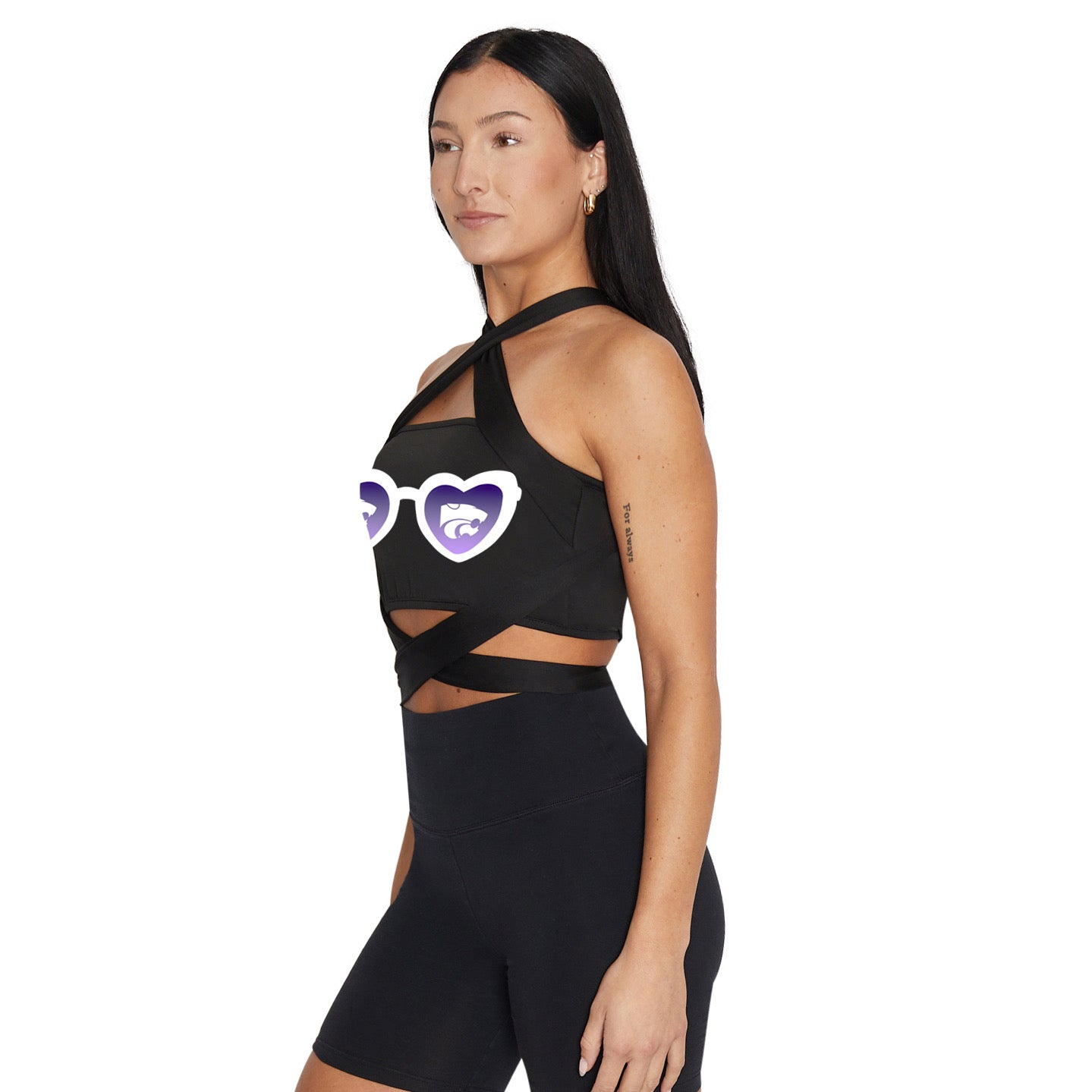 Kansas State Black Multi Way Bandeau Top