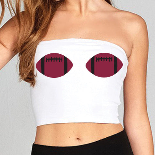 Maroon & Black Football Tube Top