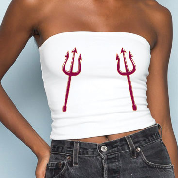 Maroon Pitchfork Tube Top
