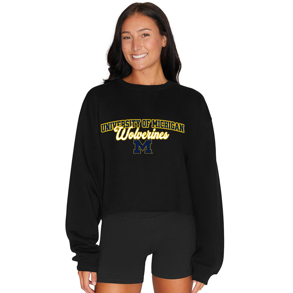 University of Michigan Wolverines Black Crewneck