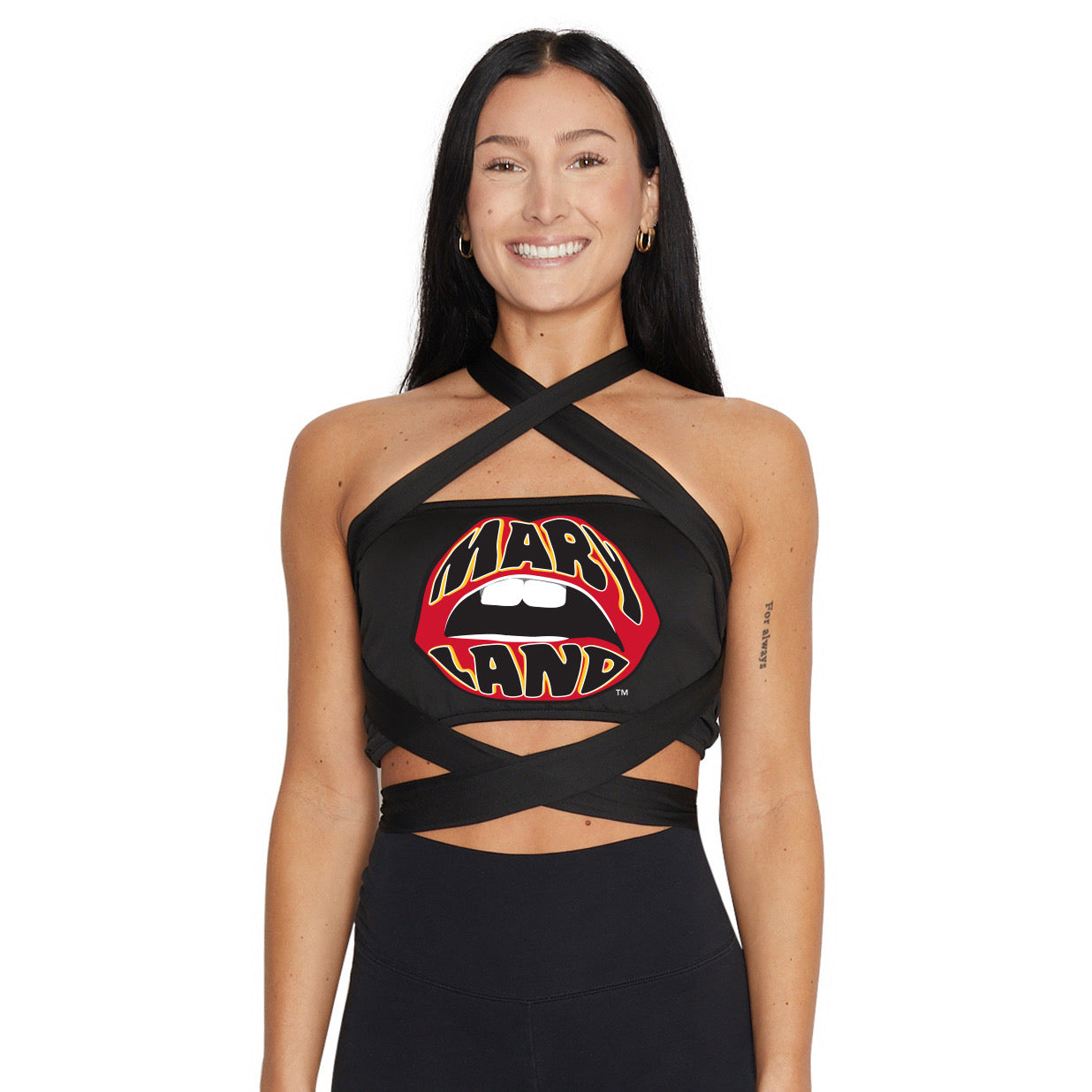 Maryland Terps Black Multi Way Bandeau Top