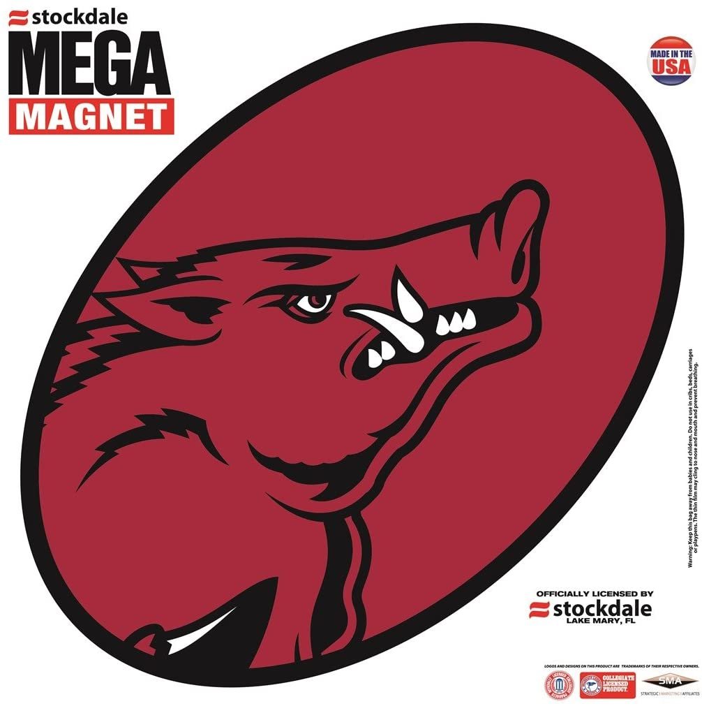 Arkansas Razorbacks University of 12 Inch Magnet Mega Logo Design Oval
