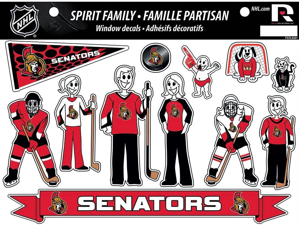 NHL Ottawa Senators Family Decals Sheet