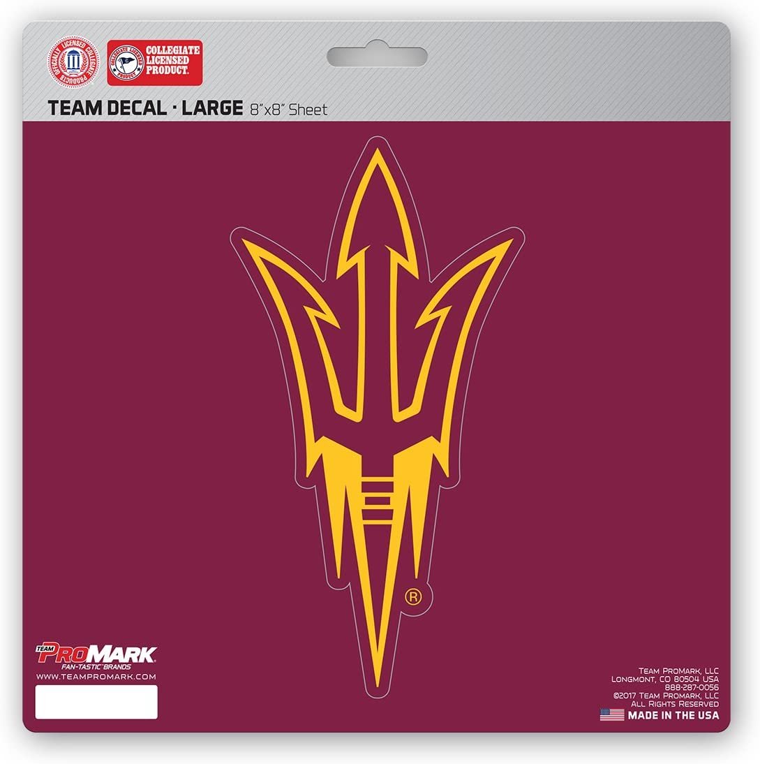 Arizona State University Sun Devils 8 Inch Decal Sticker, Die Cut, Flat Vinyl, Full Adhesive Backing, Auto or Home