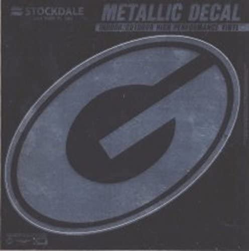 University of Georgia Bulldogs 6 Inch Decal Sticker, Metallic Chrome Shimmer Design