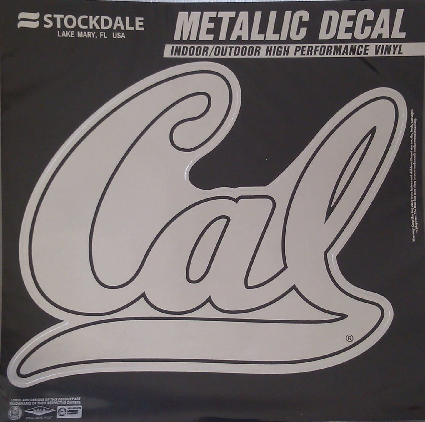 University of California Bears Cal Berkley 6 Inch Decal Sticker, Metallic Chrome Shimmer Design, Vinyl Die Cut, Auto Home