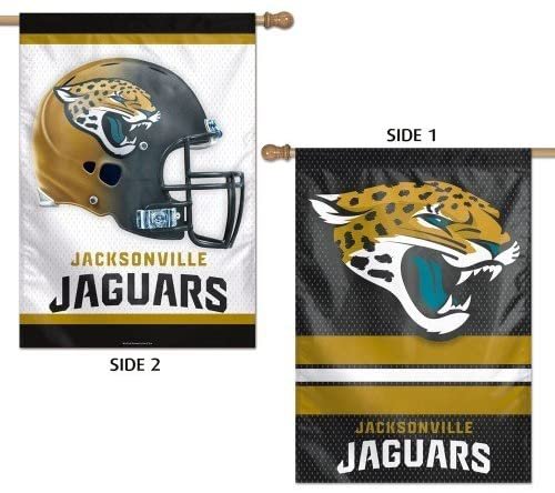 Jacksonville Jaguars Premium Double Sided Banner Flag, 28x40 Inch, Outdoor Use, Top Sleeve
