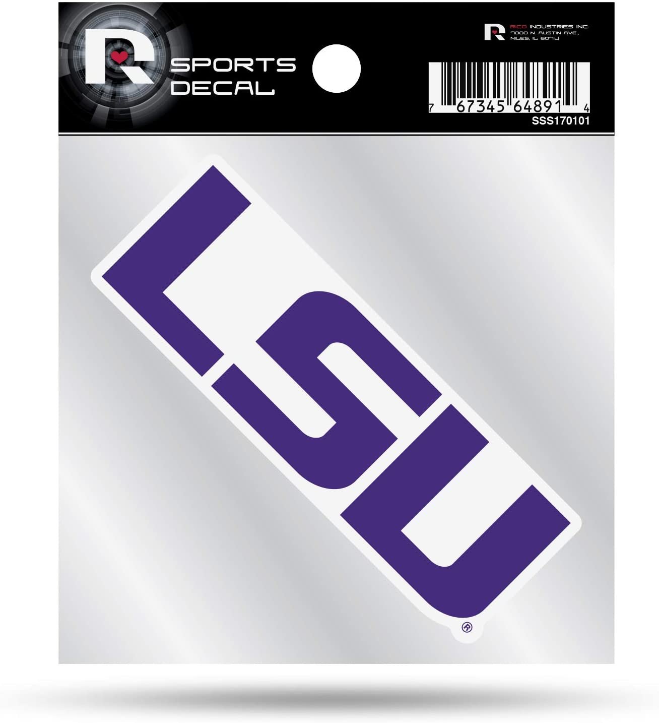 Louisiana State University Tigers LSU 4x4 Inch Die Cut Decal Sticker, Primary Logo, Clear Backing