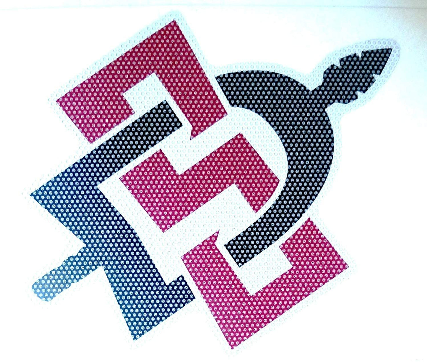 San Diego State University Aztecs 8 Inch Preforated Window Film Decal Sticker, One-Way Vision, Adhesive Backing