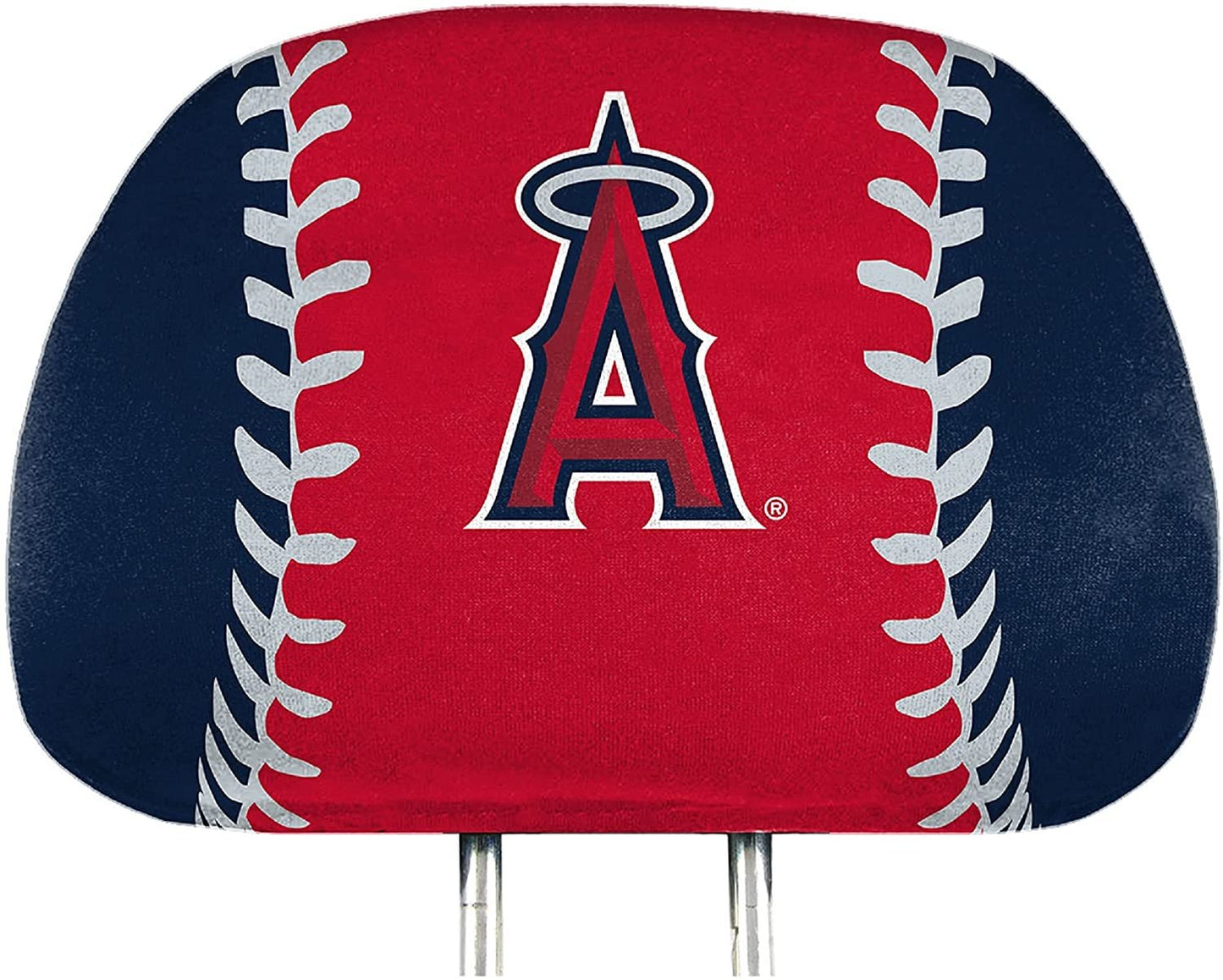 Los Angeles Angels Premium Pair of Auto Head Rest Covers, Full Color Printed, Elastic, 10x14 Inch