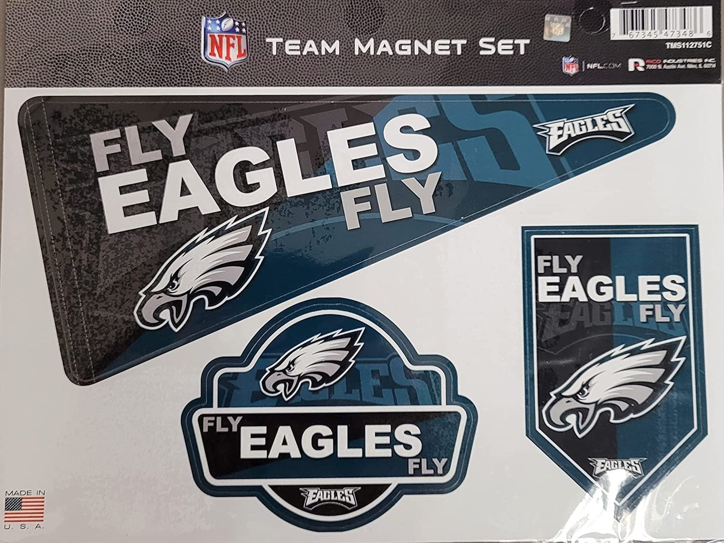 Philadelphia Eagles Retro Slogan Fly Eagles Fly Multi Magnet Sheet Shape Cut 8x11 Inch
