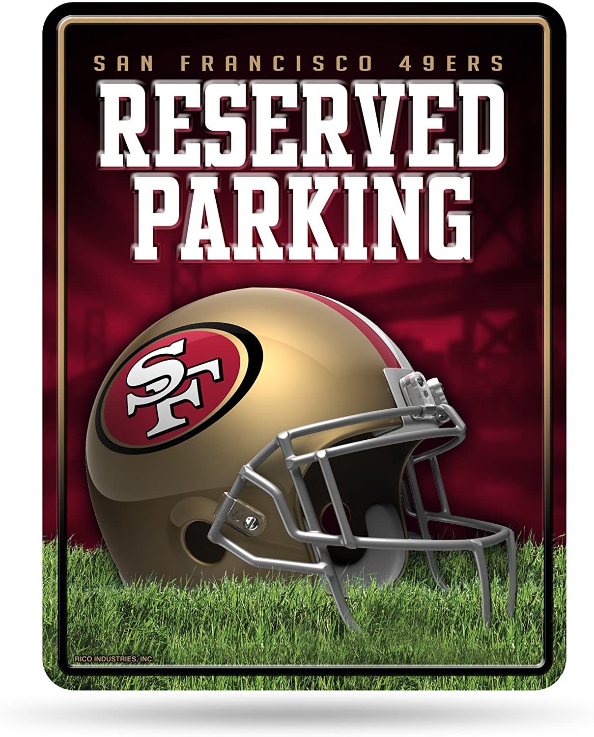 NFL San Francisco 49ers 8-Inch by 11-Inch Metal Parking Sign Décor
