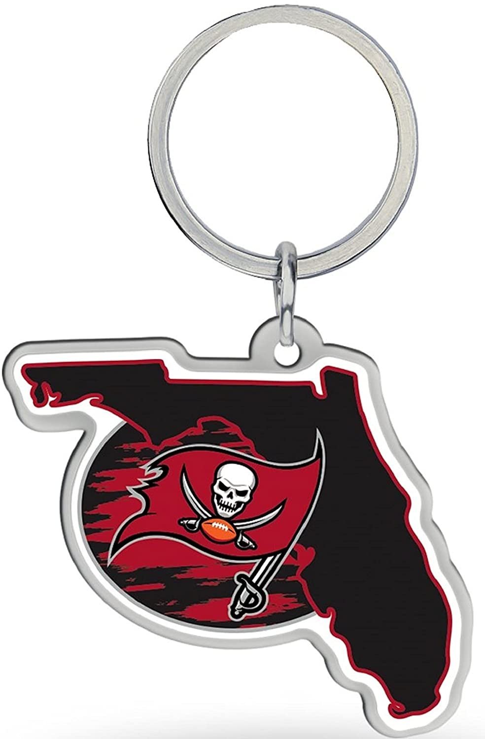 Tampa Bay Buccaneers Keychain Home State Shape Premium Metal Decal Emblem Football