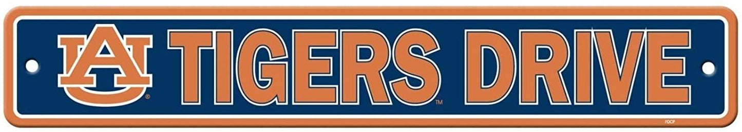 Auburn Drive 4 x 24 Inch Street Sign Plastic Wall Novelty Man Cave University