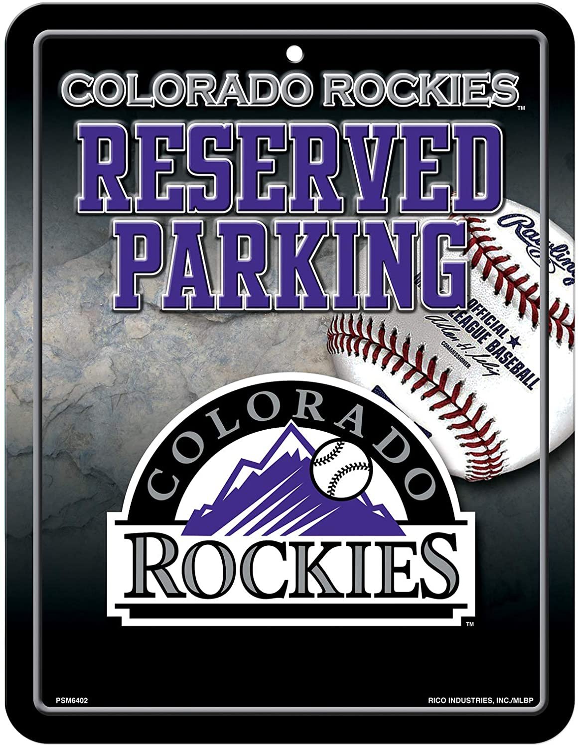 Colorado Rockies Metal Wall Parking Sign, Embossed, 8.5x11 Inch