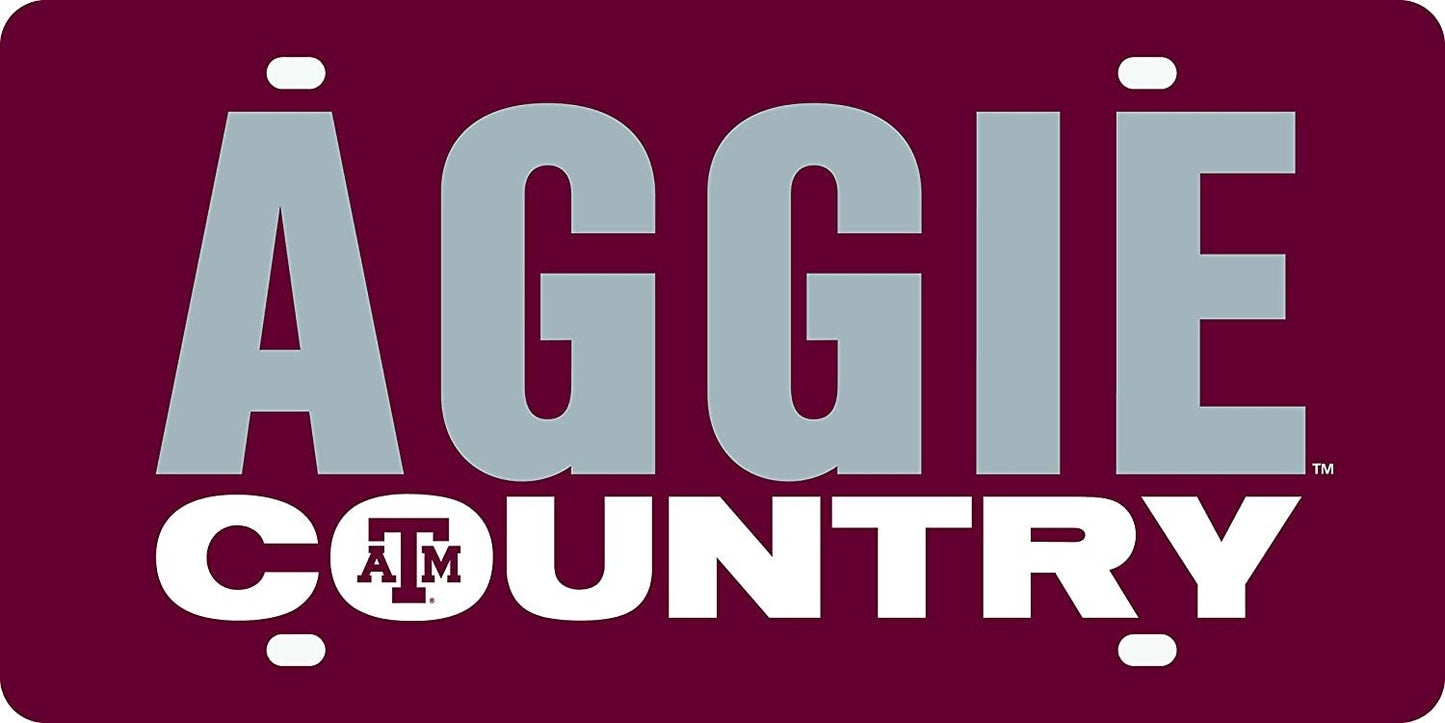 Texas A&M University Aggies Premium Laser Cut Tag License Plate, Country Design, Acrylic, 12x6 Inch