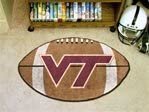 Virginia Tech University Hokies Floor Mat Area Rug, 20x32 Inch, Non-Skid Backing, Football Design