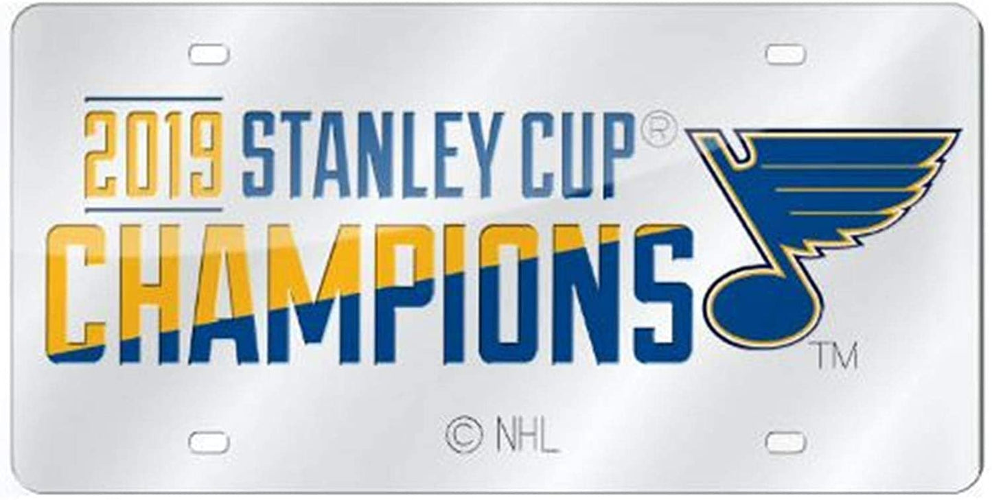 St Louis Blues 2019 Stanley Cup Champions Premium Silver Laser Cut Tag Acrylic Inlaid Licence Plate Hockey