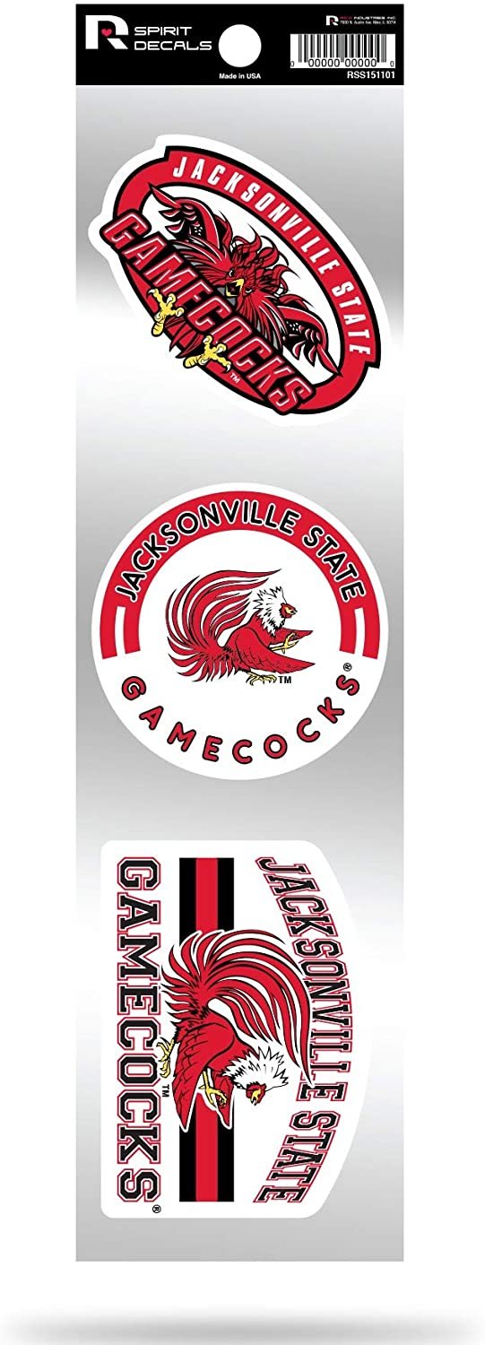 Jacksonville State Gamecocks JSU Triple Retro Throwback Spirit Decals Flat Vinyl Auto Home Sticker Sheet University of