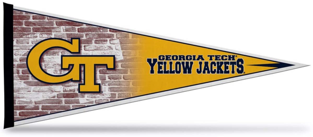 Georgia Tech Yellow Jackets Soft Felt Pennant, Primary Design, 12x30 Inch, Easy To Hang