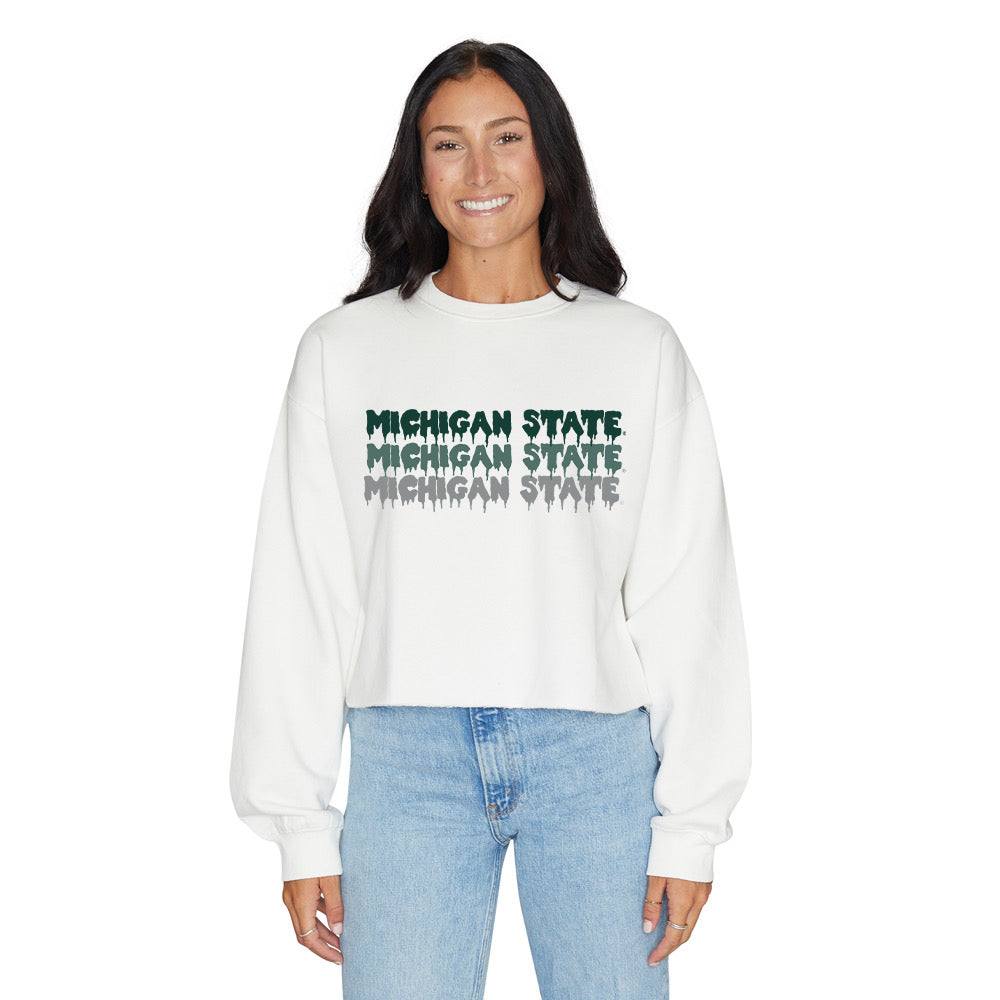 Michigan State Drip Crewneck