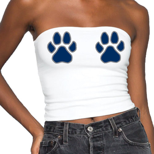 Navy & Gray Paws Tube Top