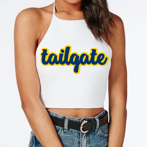 Navy & Yellow Tailgate Halter Top