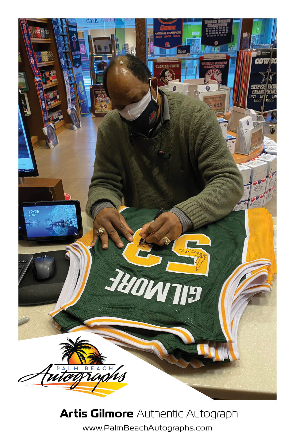 Artis Gilmore Autographed Jacksonville University (Green #53) Custom Jersey w/ HOF 11 - JSA