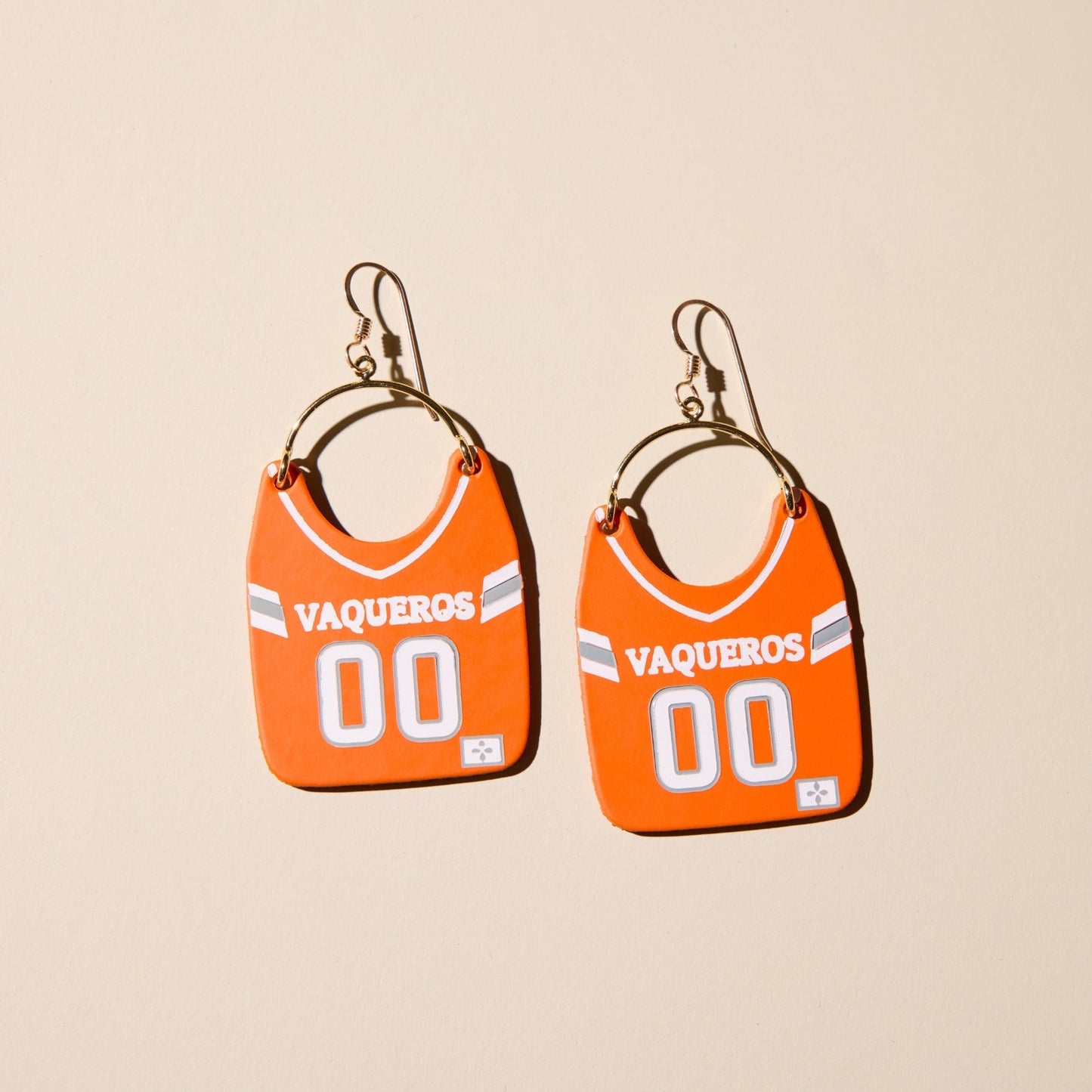 Orange Vaqueros UTRGV Football Jersey Earrings