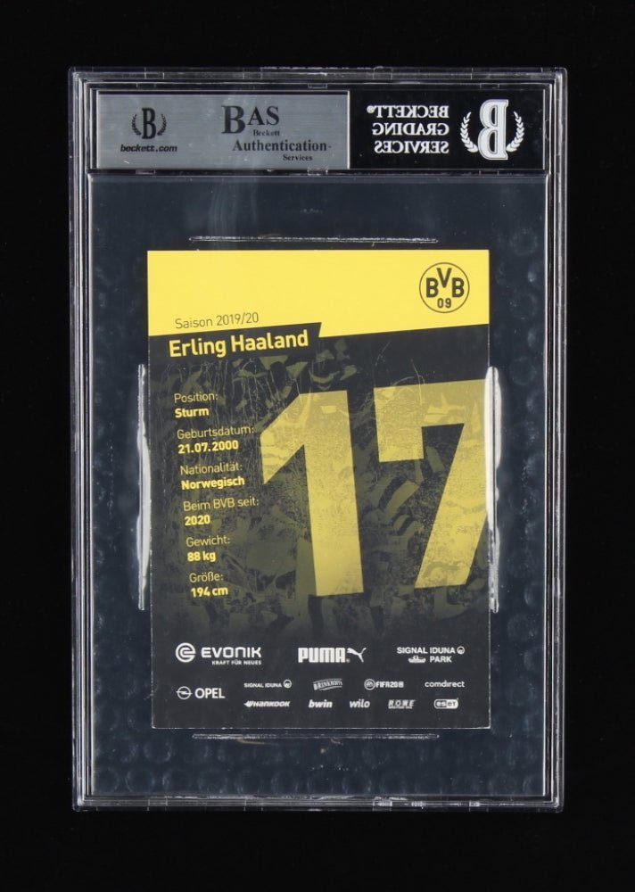 Erling Haaland Signed 2019-20 Borussia Dortmund Club Card 8x10 Print (BAS)