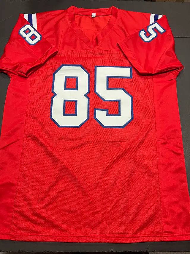 Jermaine Wiggins New England Patriots Autographed & Inscribed Custom Football Jersey JSA W coa