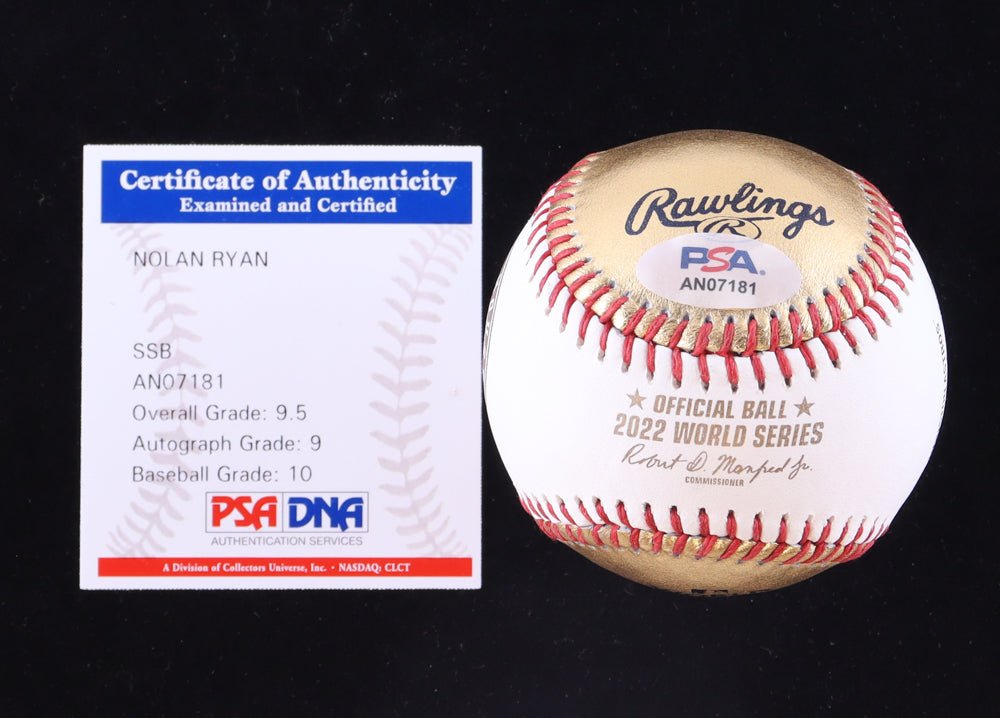 Nolan Ryan Signed 2022 World Series Baseball with Display Case (PSA | Graded 9.5)
