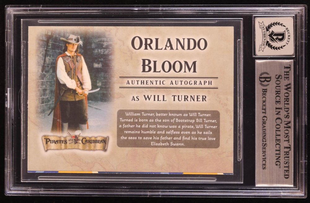 Orlando Bloom Signed "Pirates of the Caribbean" Custom Trading Card (BGS | Auto 10) Beckett Witnessed