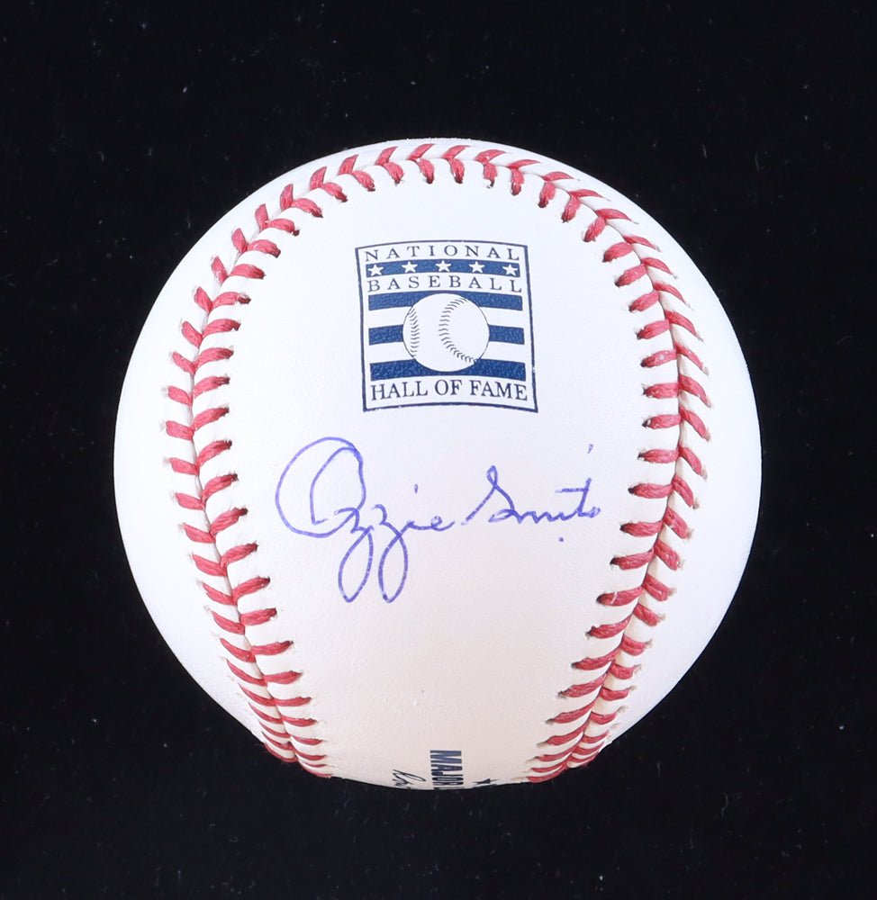 Ozzie Smith Signed Hall Of Fame OML Baseball with Display Case (PSA & Fanatics | Graded 10)